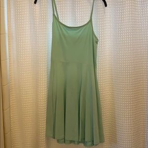 teal fit and flare dress